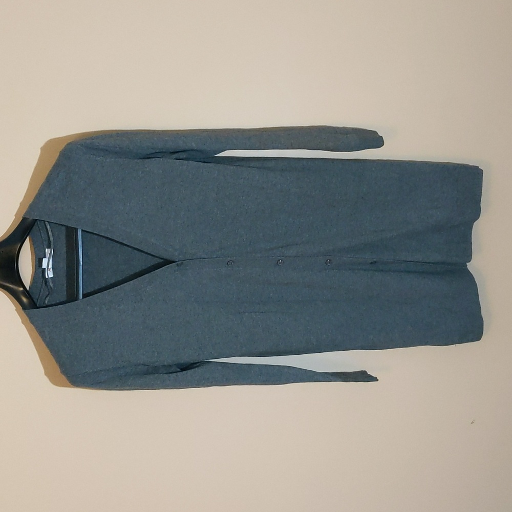 Joe Fresh| NWT Long Grey Buttoned Down Long Sleeve Cardigan Cotton Blend - Picture 1 of 14